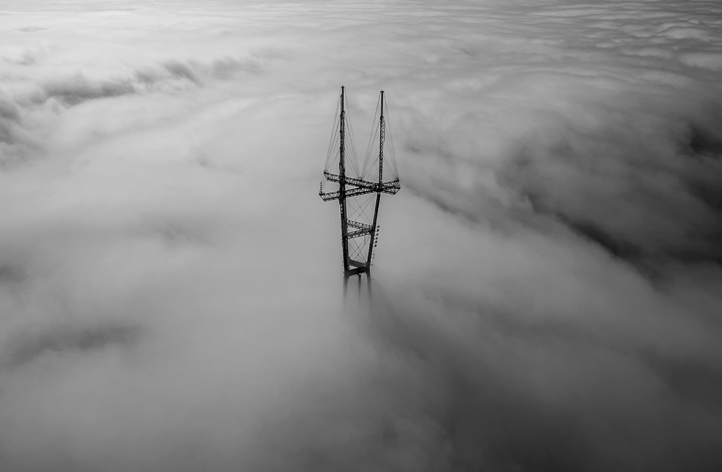 Sutro Tower in fog